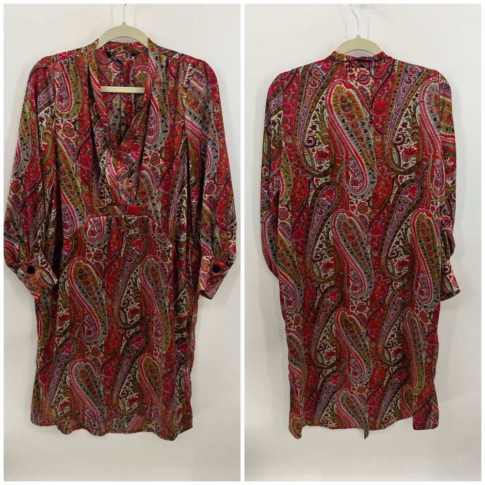 Zara paisley satin midi dress - Picture 2 of 11